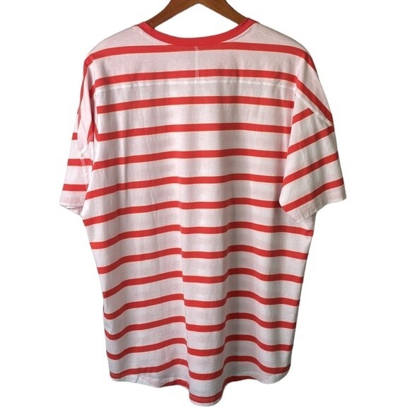 Good Man Brand Short Sleeve Split Neck Stripe Cotton Jersey Tee Top Pocket - Picture 7 of 15